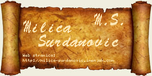 Milica Surdanović vizit kartica